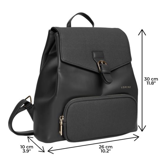 Women’s Small Backpack, Stylish Work School Rucksack Bag in Black - Image 5