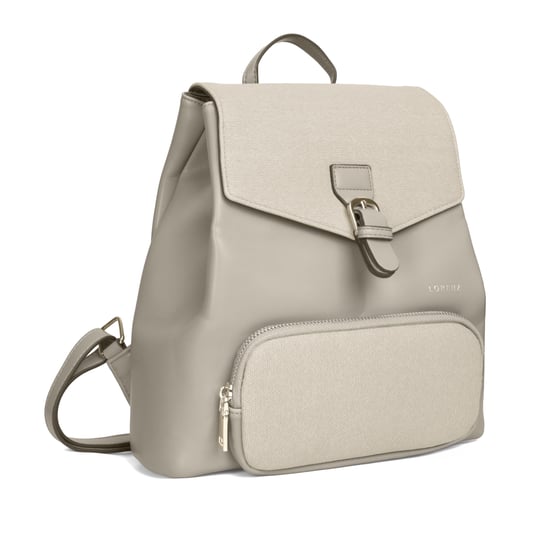 Women’s Small Backpack, Stylish Work School Rucksack Bag in Beige - Image 3
