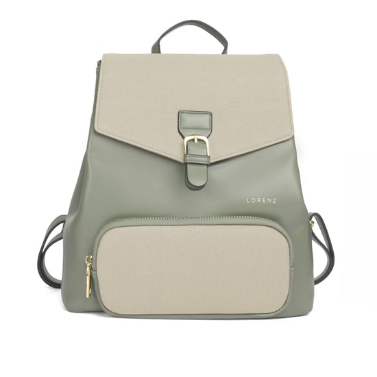 Women’s Small Backpack, School Work Rucksack Bag in Sage Beige - Image 1