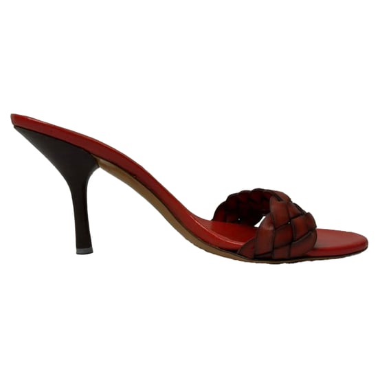 Gucci Woven Slide Sandals in Red Leather - Image 1