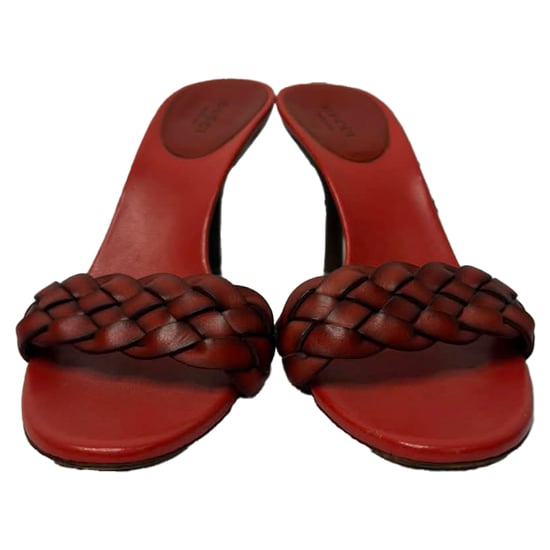 Gucci Woven Slide Sandals in Red Leather - Image 2