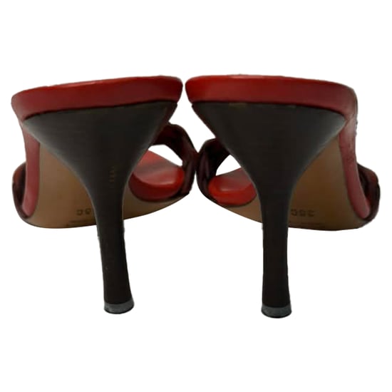 Gucci Woven Slide Sandals in Red Leather - Image 3