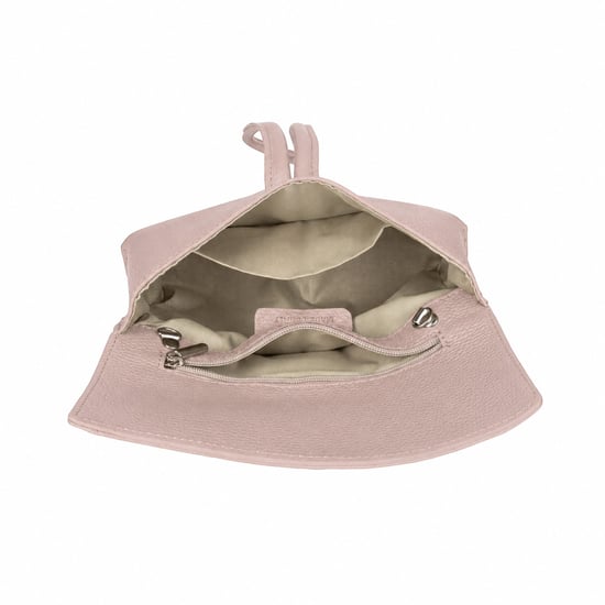 Women’s Italian Leather Clutch Bag, Convertible Crossbody Shoulder Wristlet Purse in Light Pink - Image 6