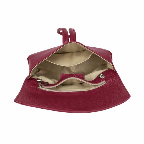 Women’s Italian Leather Clutch Bag, Convertible Crossbody Shoulder Wristlet Purse in Burgundy - Image 6