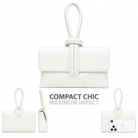 Women’s Italian Leather Clutch Bag, Convertible Crossbody Shoulder Wristlet Purse in White - Image 3