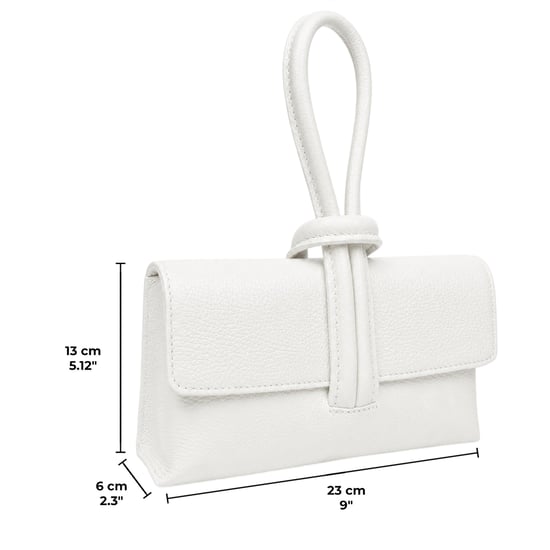 Women’s Italian Leather Clutch Bag, Convertible Crossbody Shoulder Wristlet Purse in White - Image 5