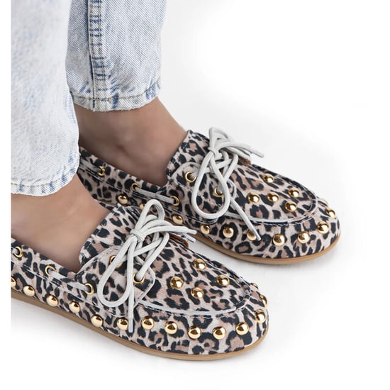 DWRS Label Dwrs latty leopard big studs sand mocassins dames - Image 2