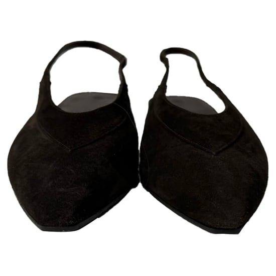 Loro Piana Rebecca Slingback Ballettskor i Brunt Mocka - Image 2