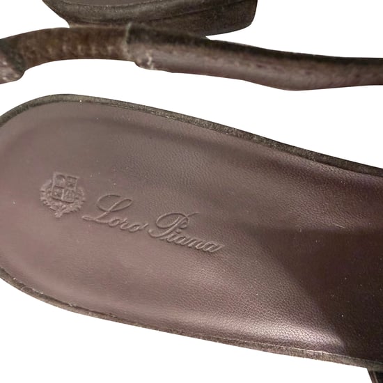 Loro Piana Rebecca Slingback Ballettskor i Brunt Mocka - Image 4