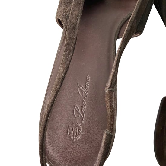 Loro Piana Rebecca Slingback Ballettskor i Brunt Mocka - Image 6