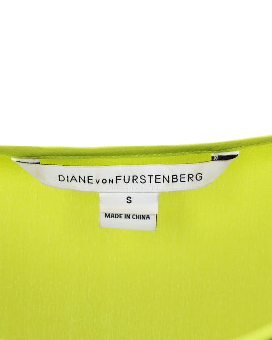 Gestreepte blouse van Diane Von Furstenberg in gele en zwarte zijde - Image 5