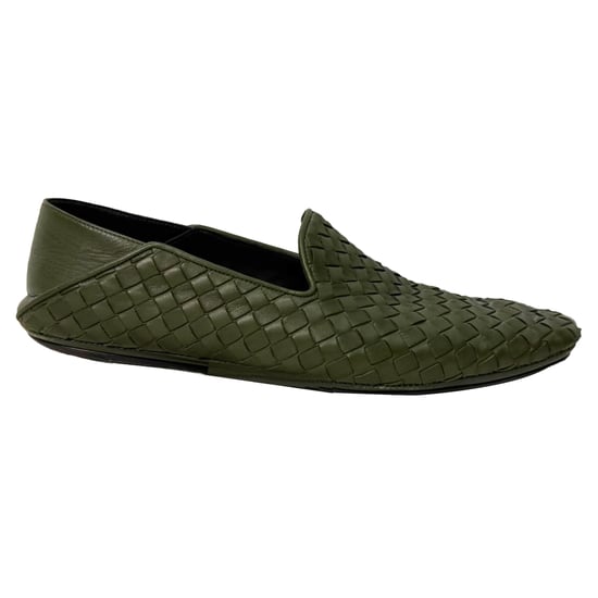 Bottega Veneta Intrecciato Convertible Slip-On Loafers in Olive Leather - Image 1