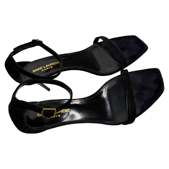 Saint Laurent Lexi 65 Ankle Strap Sandal Heels in Black Suede - Image 5