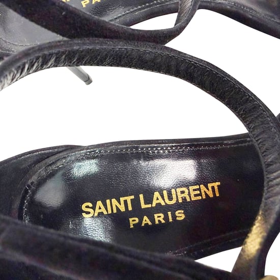 Saint Laurent Lexi 65 Ankle Strap Sandal Heels in Black Suede - Image 6