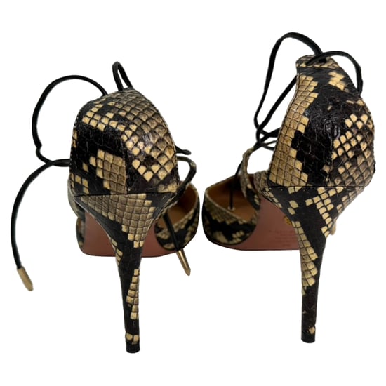 Aquazzura Snakeskin-Effect Self-Tie Pumps in Multicolor Leather - Image 3