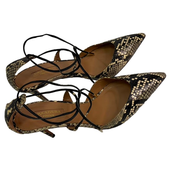 Aquazzura Snakeskin-Effect Self-Tie Pumps in Multicolor Leather - Image 5