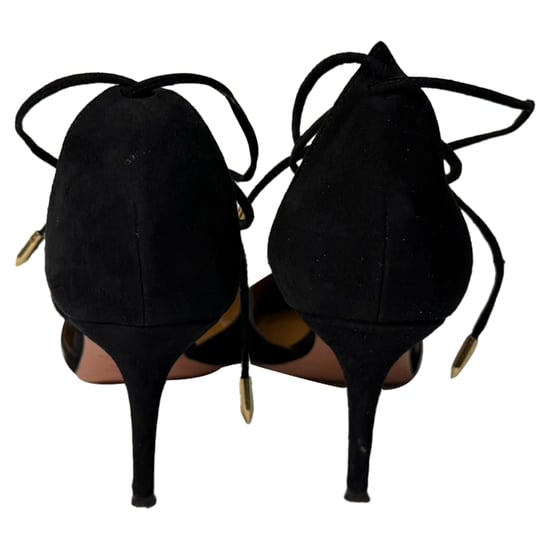 Aquazzura Matilde 85 Pumps in Black Suede - Image 4