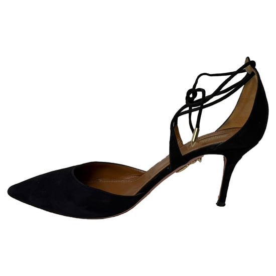 Aquazzura Matilde 85 Pumps in Black Suede - Image 5