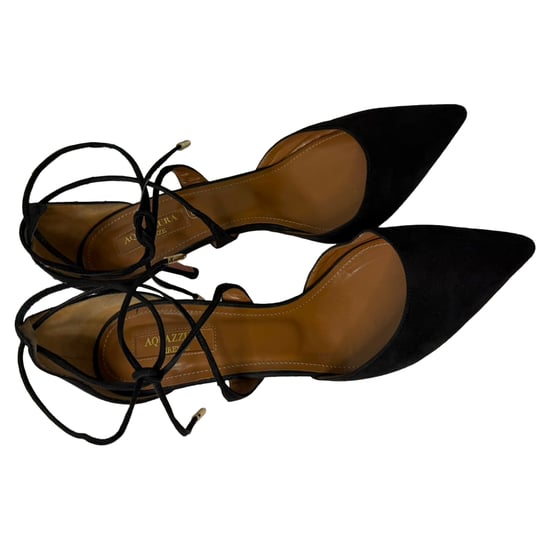 Aquazzura Matilde 85 Pumps in Black Suede - Image 6