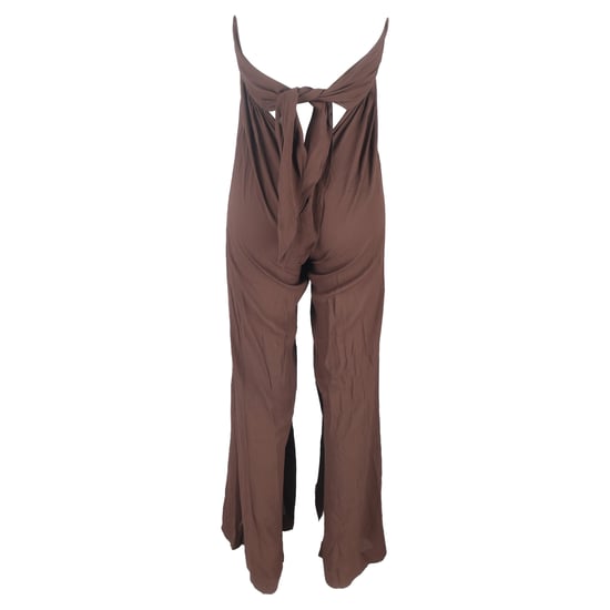 Jacquemus halternek jumpsuit met open rug in bruine viscose - Image 3