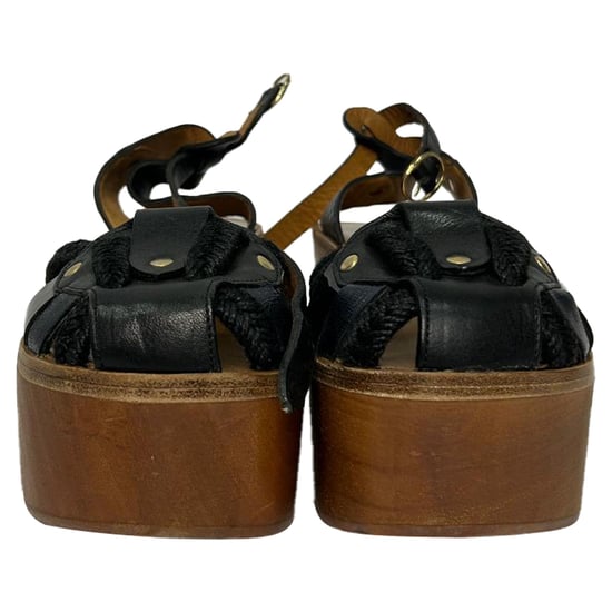 Isabel Marant Étoile Zia Wedge Sandals in Black Leather - Image 2