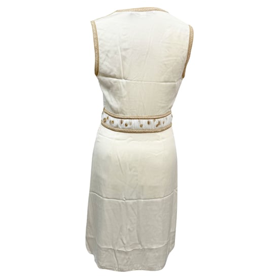 Diane von Furstenberg V-hals Knielange Jurk in Crème Polyester - Image 3