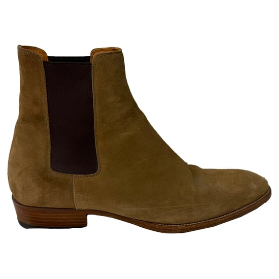 Saint Laurent Wyatt Chelsea Ankle Boots in Brown Suede - Image 1