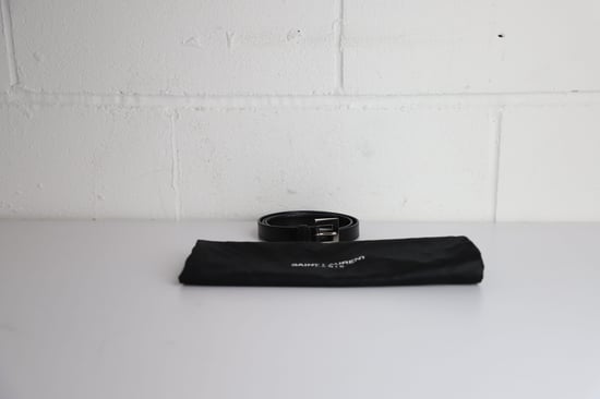 Saint Laurent riem met gesp in zwart leer - Image 2