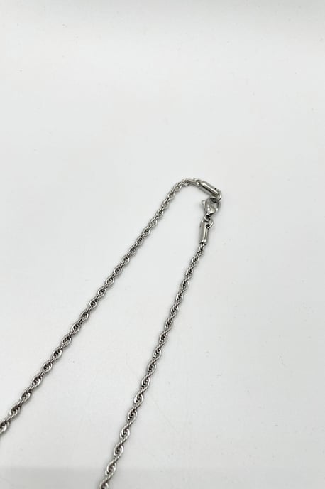 Rope Chain Necklace & Bracelet Set in Silver - Image 6