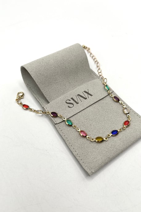 Multicolour Oval Necklace & Bracelet Set - Image 4