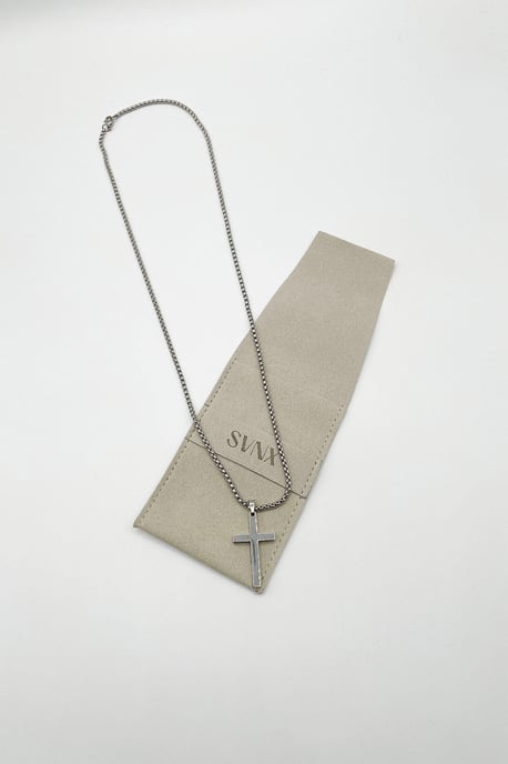 Cross Pendant Necklace in Silver - Image 3