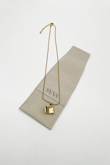 Booklet Locket Pendant Necklace in Gold - Image 5