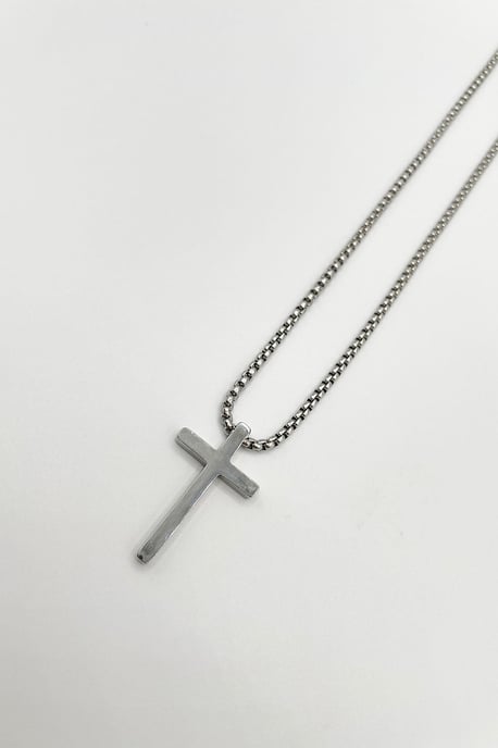 Cross Pendant Necklace in Silver - Image 1