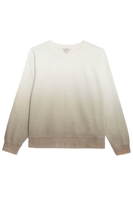 Beige Taupe Pure Cotton Ombre Sweatshirt - Image 3