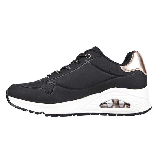 Skechers Womens/Ladies Uno Stand On Air Wedge Trainers (Black/Metallic) - Image 2