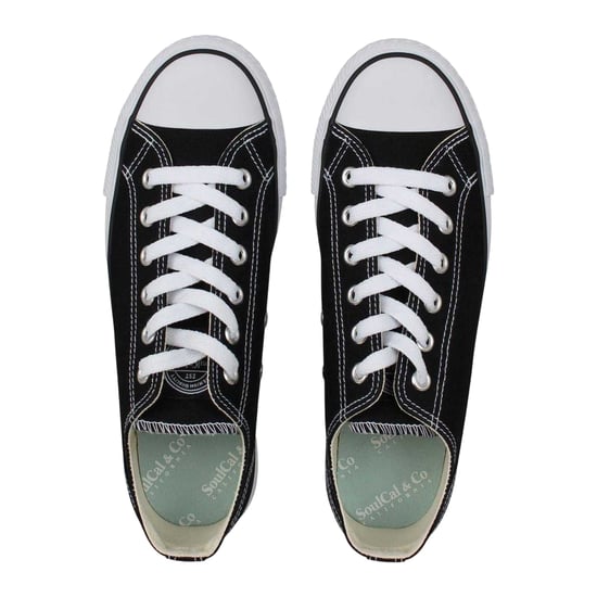 SoulCal Womens/Ladies Canvas Flat Trainers (Black) - Image 4