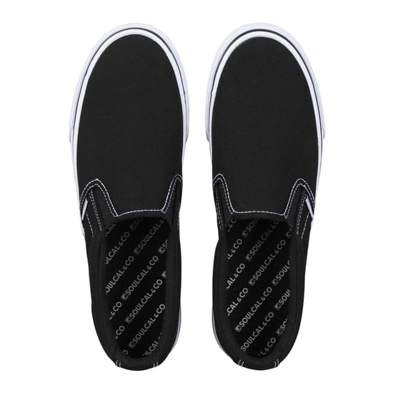 SoulCal Mens Canvas Flat Trainers (Black/White) - Image 3