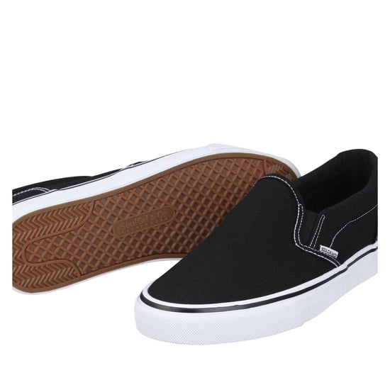 SoulCal Mens Canvas Flat Trainers (Black/White) - Image 4