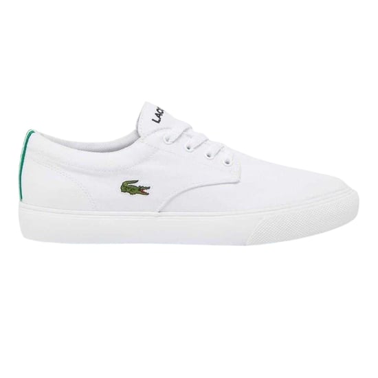 Lacoste Mens Canvas Grip Flat Trainers (White) - Image 1