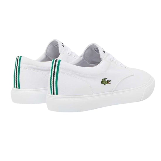 Lacoste Mens Canvas Grip Flat Trainers (White) - Image 2