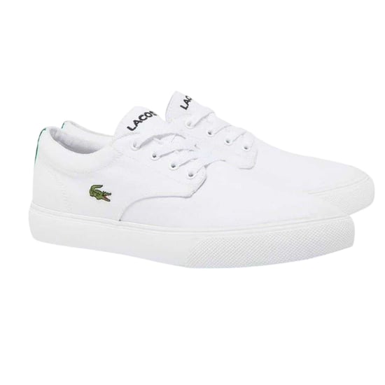 Lacoste Mens Canvas Grip Flat Trainers (White) - Image 4