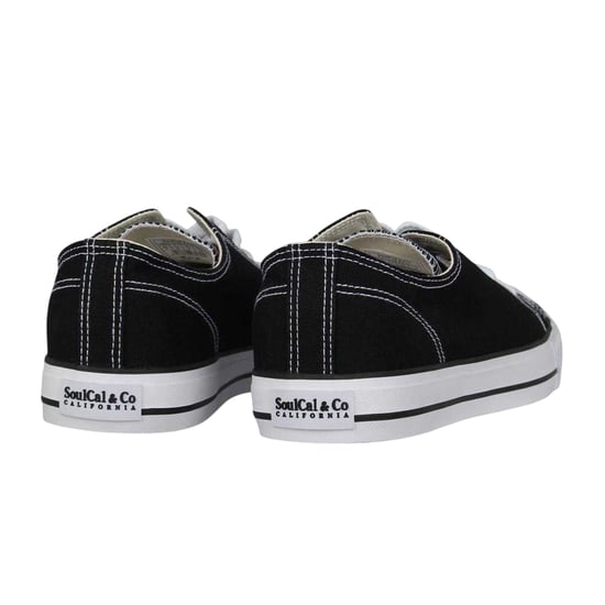 SoulCal Mens Canvas Flat Trainers (Black/White) - Image 2