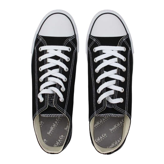 SoulCal Mens Canvas Flat Trainers (Black/White) - Image 3