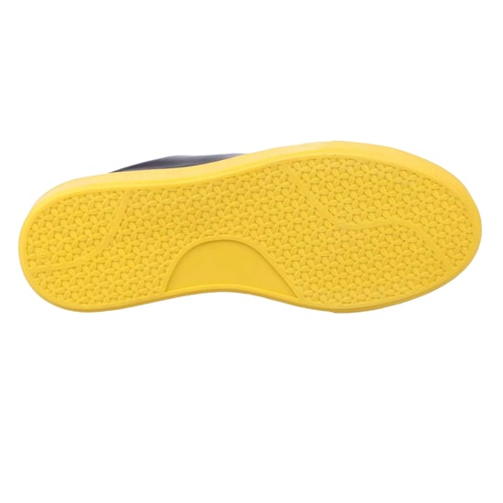 Lavair Mens Luna Nappa Leather Platform Trainers (Black/Yellow) - Image 3