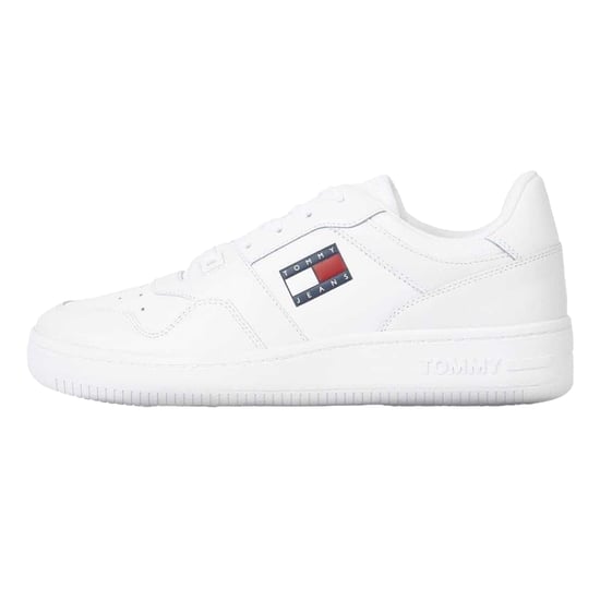 Tommy Jeans Heren Leren Basketball Cupsole Sneakers (Wit) - Image 2