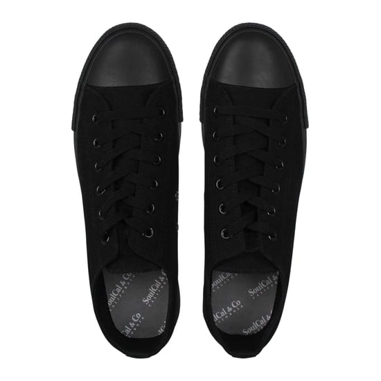 SoulCal Mens Canvas Flat Trainers (Black) - Image 3