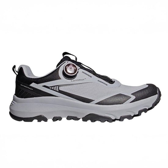 Karrimor Mens Aspect Leather Low Cut Waterproof Hiking Shoes (Black/Grey) - Image 1