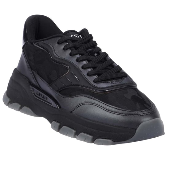 Lavair Heren Pacific 2.0 Leren Trainers (Zwart) - Image 3