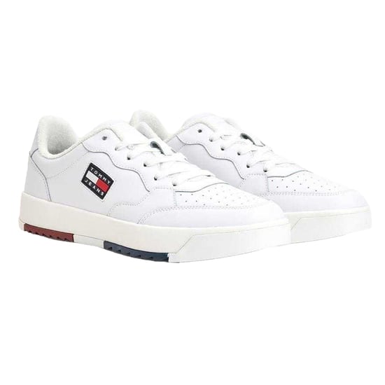 Tommy Jeans Heren Leren Basketbalschoenen (Wit) - Image 4