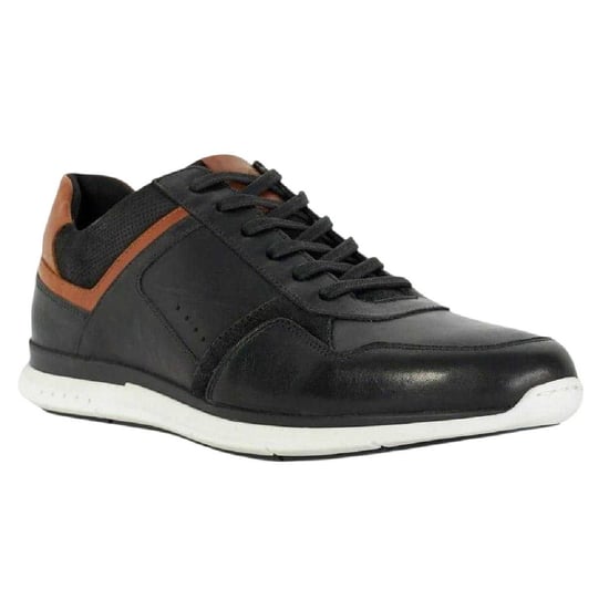 Dune London Mens Torben Leather Trainers (Black) - Image 1
